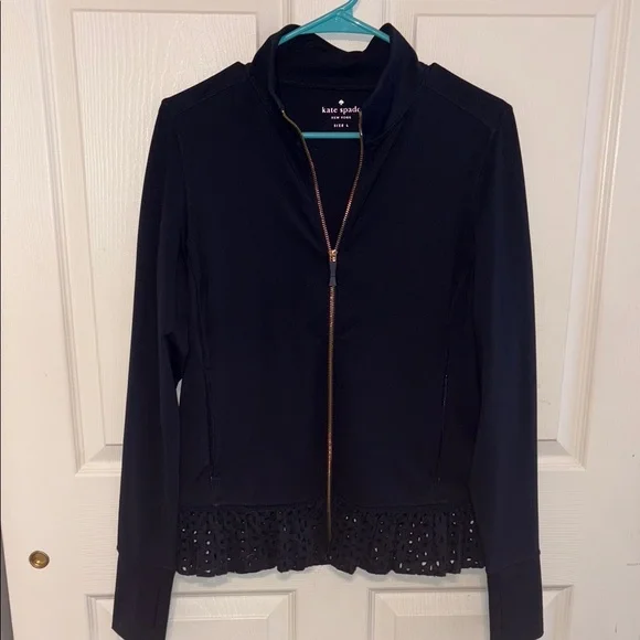 Kate Spade Navy Athletic Jacket with Eyelet Hem - Picture 1 of 5